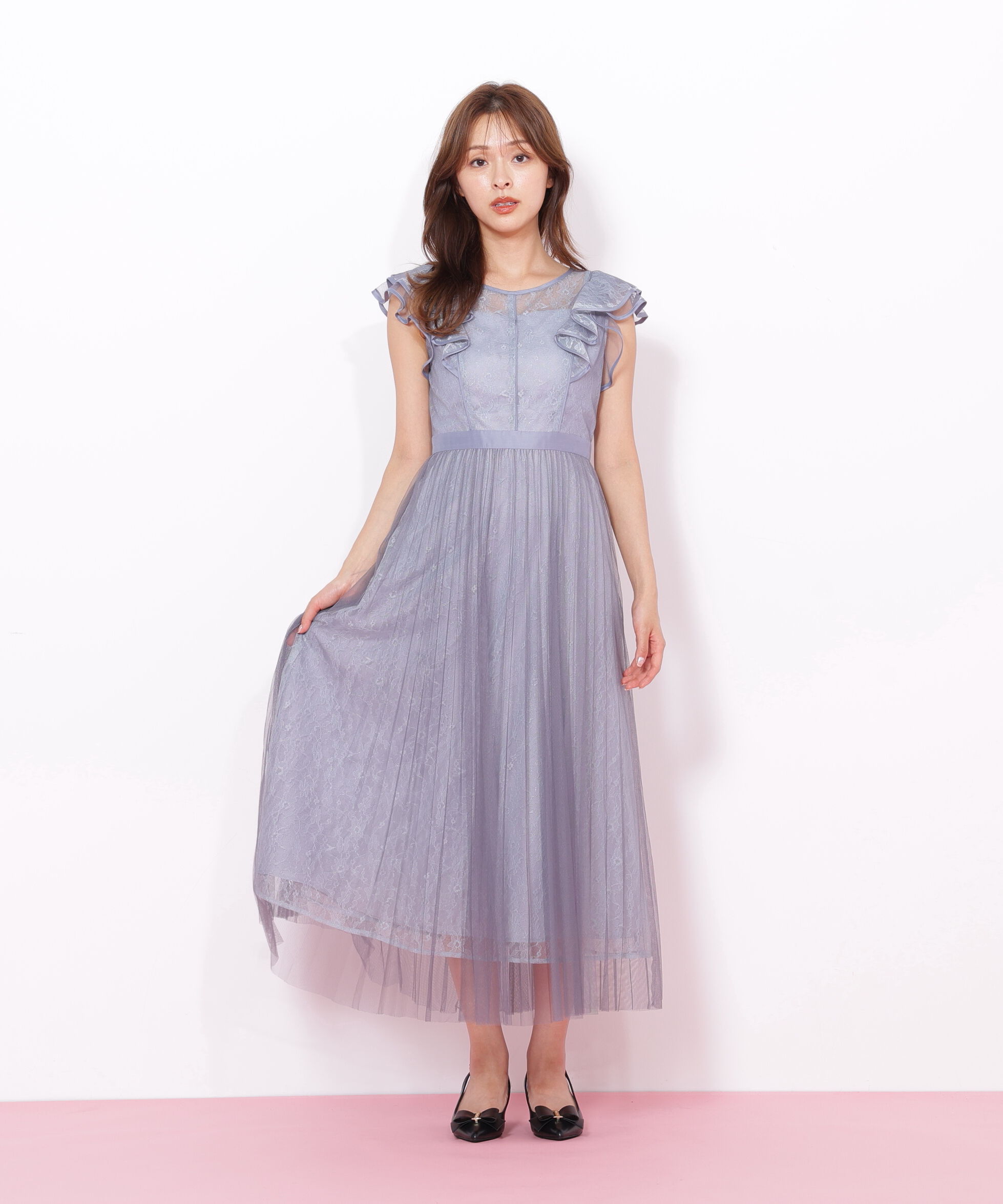  「配色パイピングレースワンピース」|ワンピース|