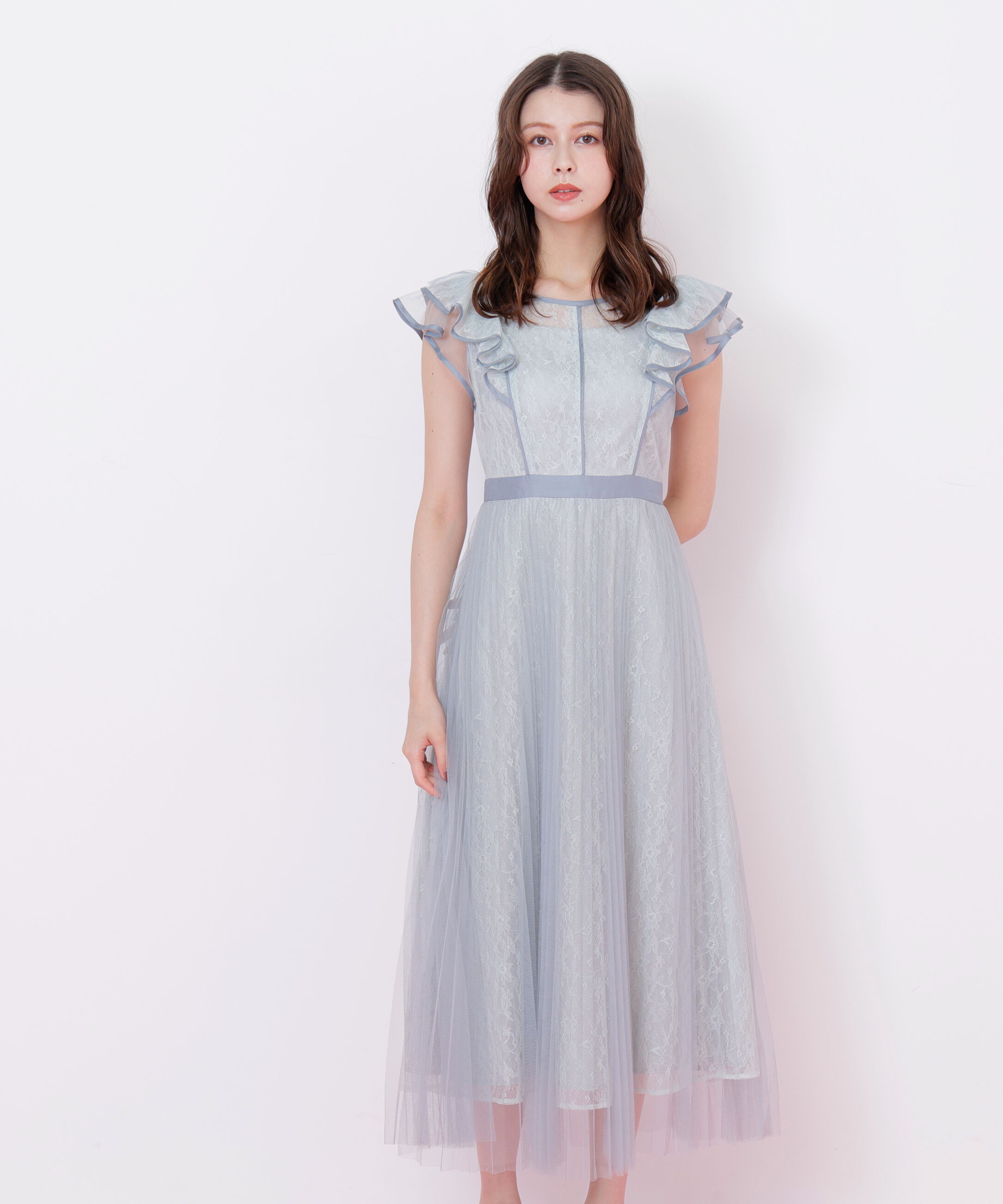  「配色パイピングレースワンピース」|ワンピース|