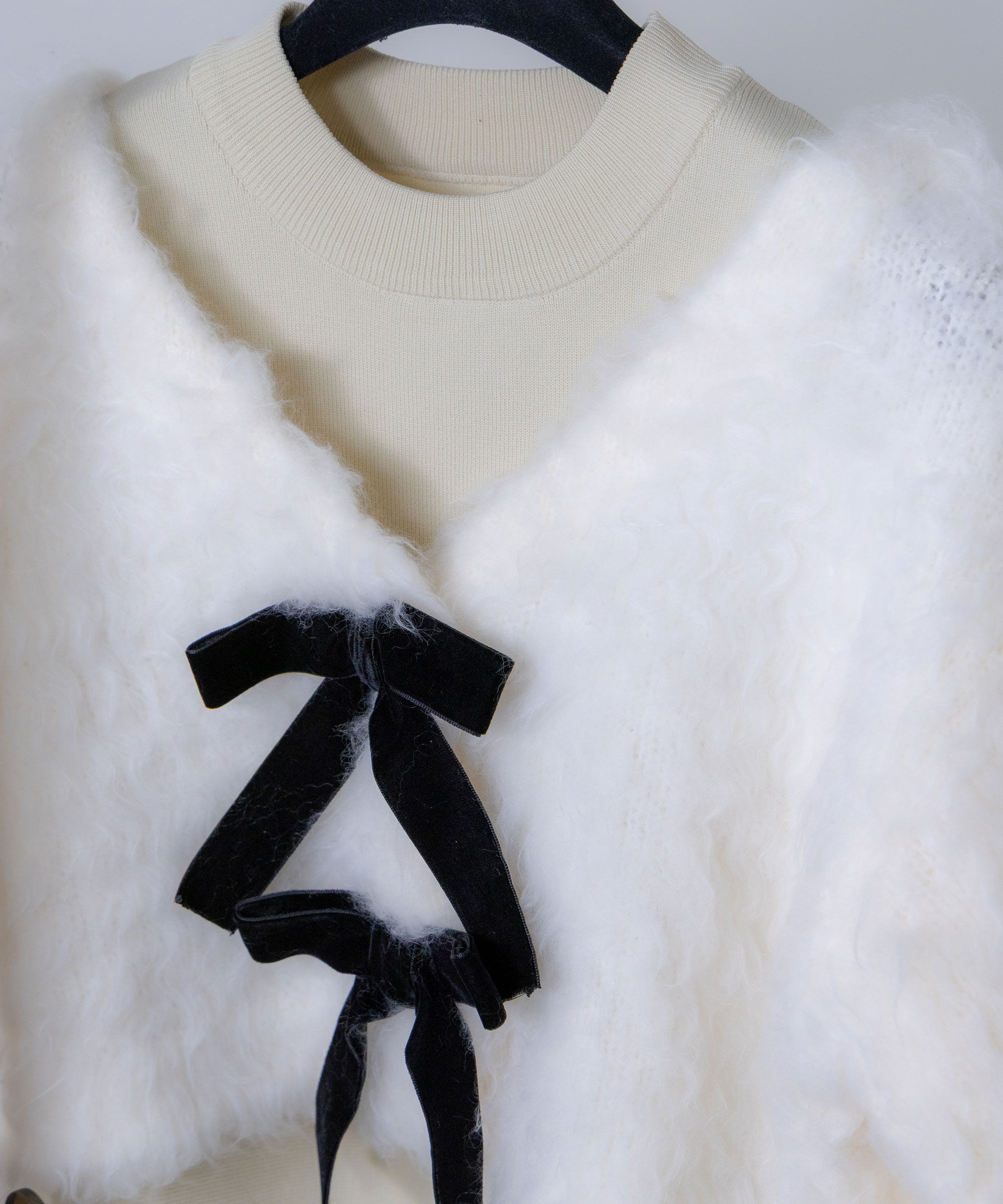  「起毛カーデニットワンピースセット」|ワンピース|