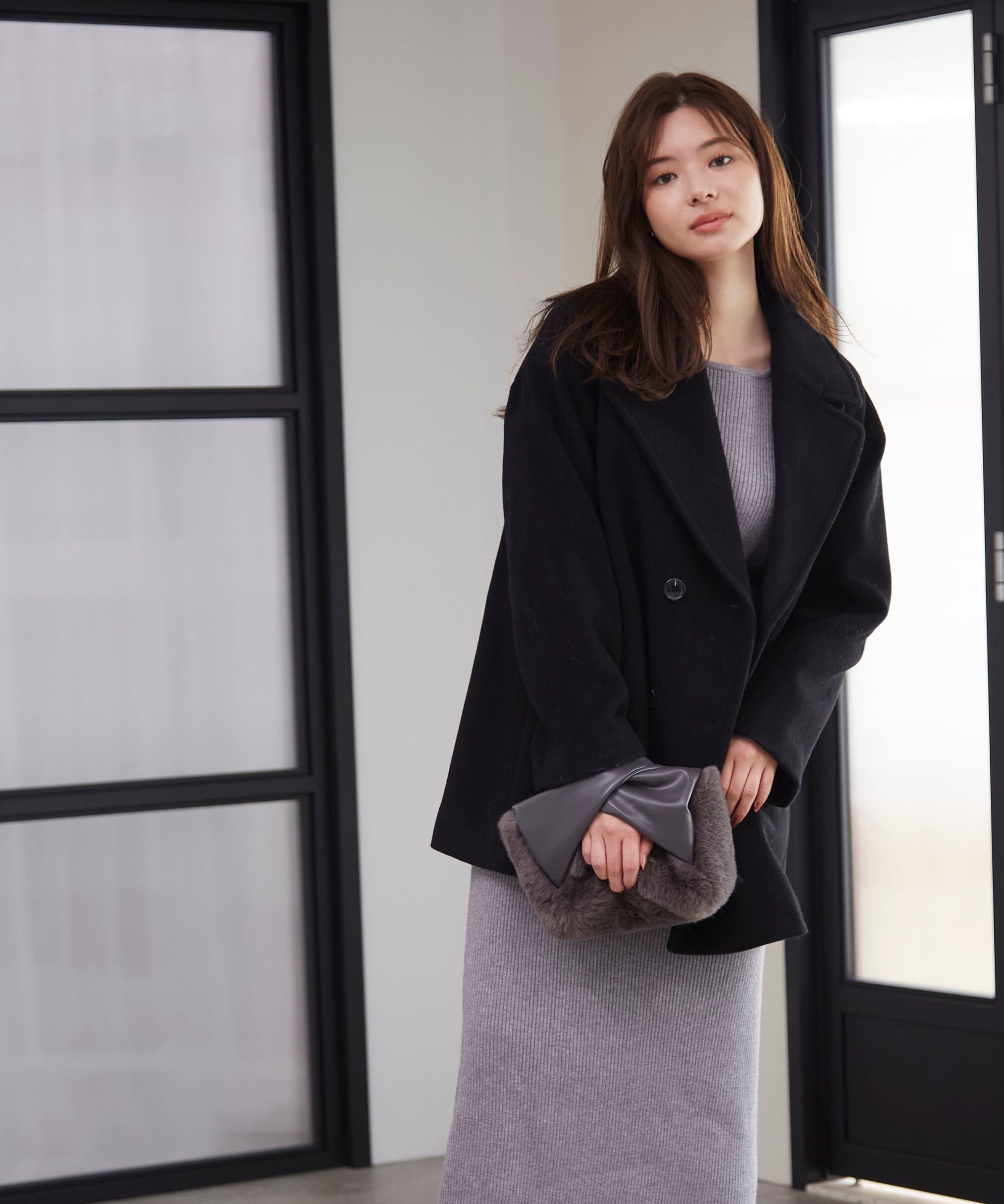 PROPORTION BODY DRESSING「Aラインミドルコート　24AW」|その他|ブラック