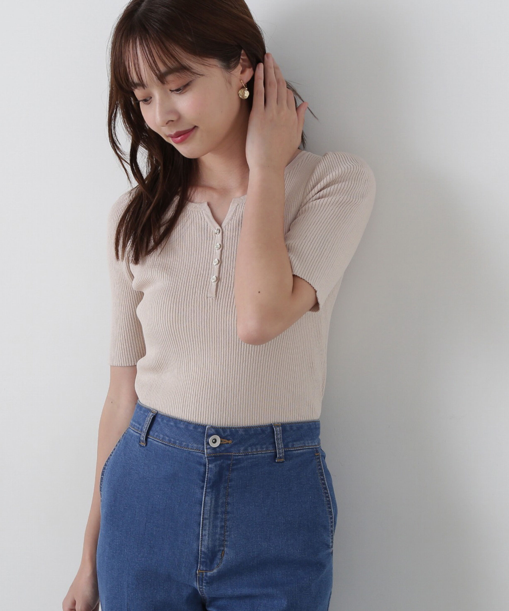 PROPORTION BODY DRESSING「ヘンリーネックニット」|ニット・セーター|