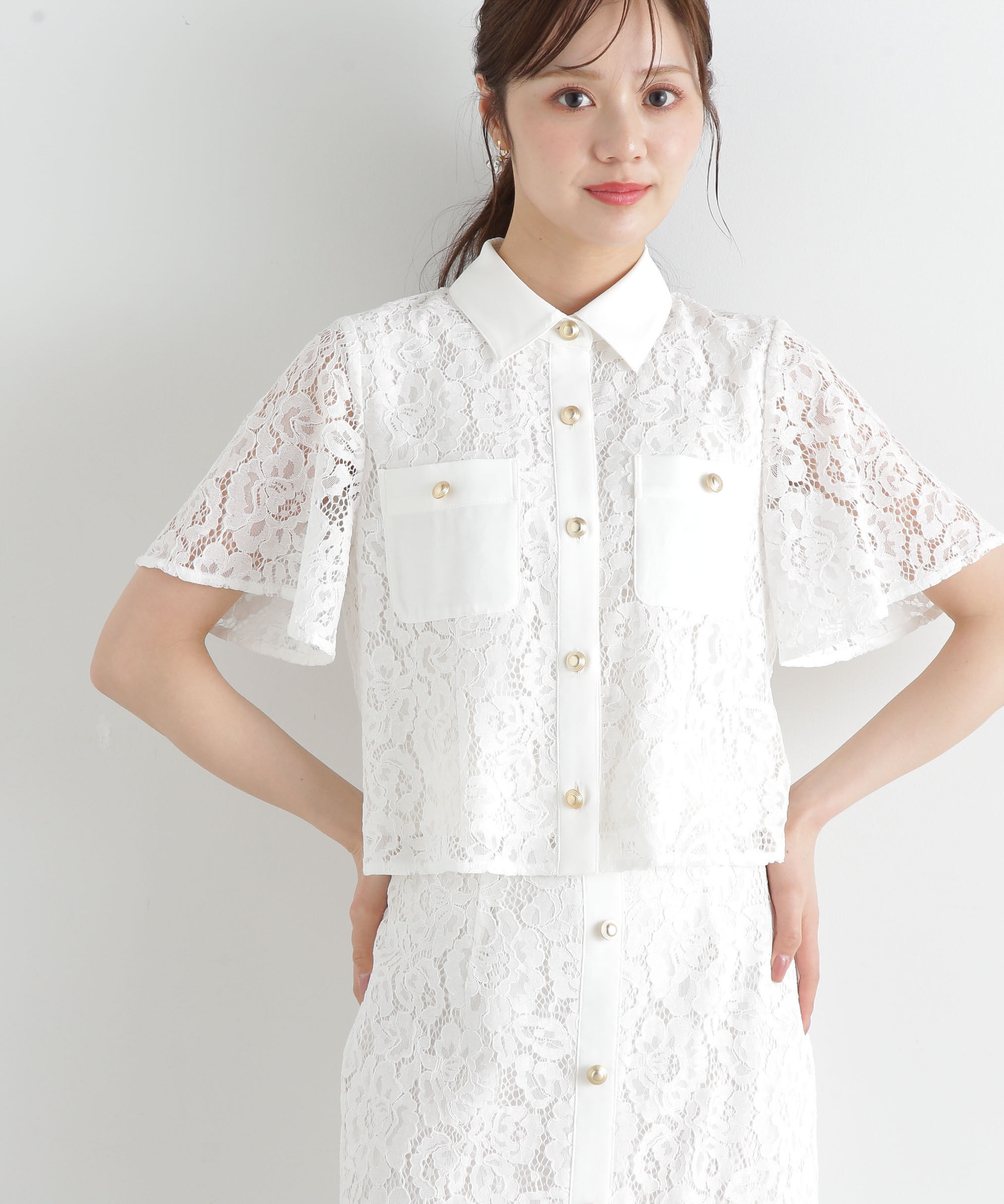 PROPORTION BODY DRESSING「レースシャツ」|シャツ・ブラウス|