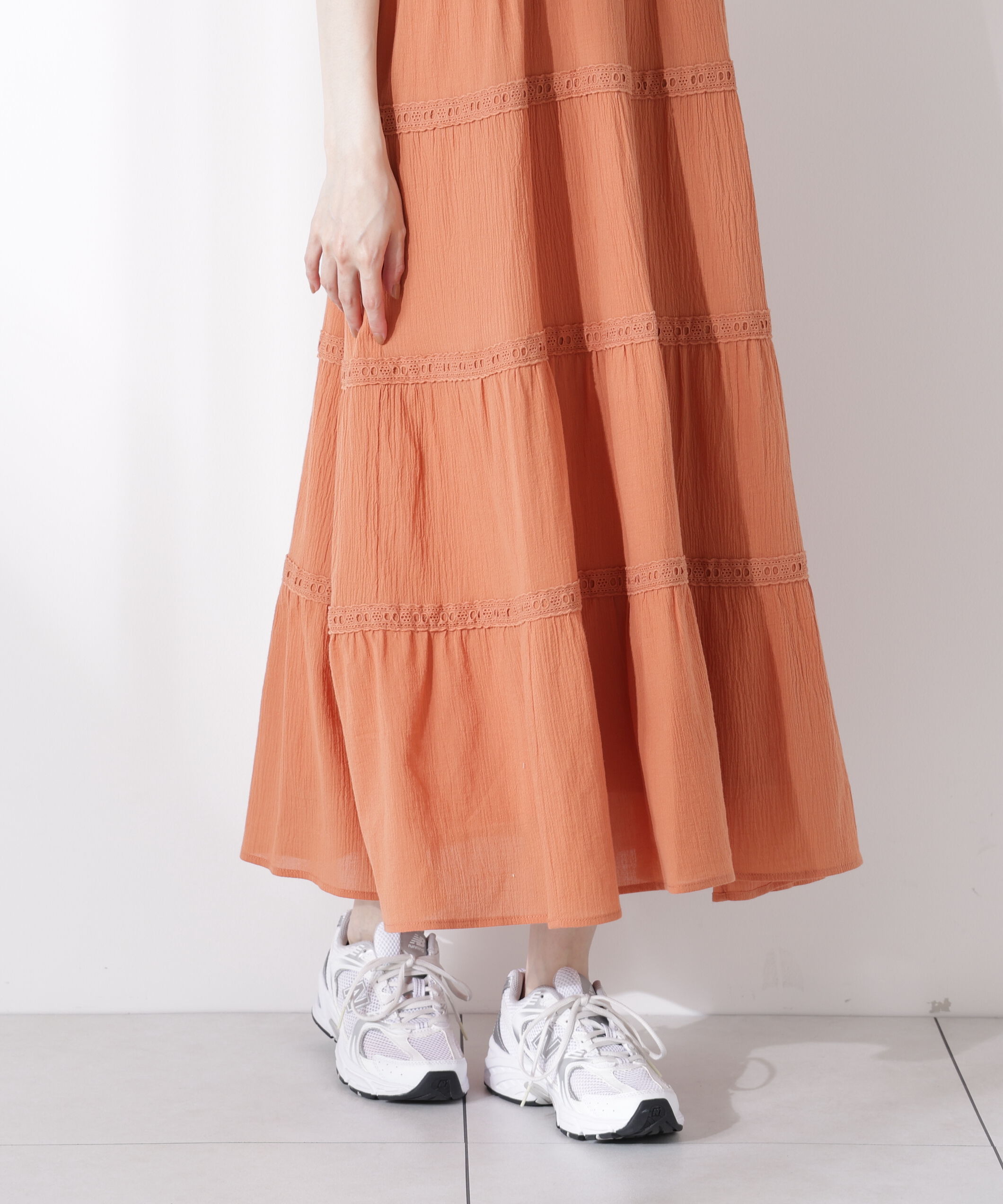 PROPORTION BODY DRESSING「《EDIT COLOGNE》レース付きティアードワンピース」|ワンピース|