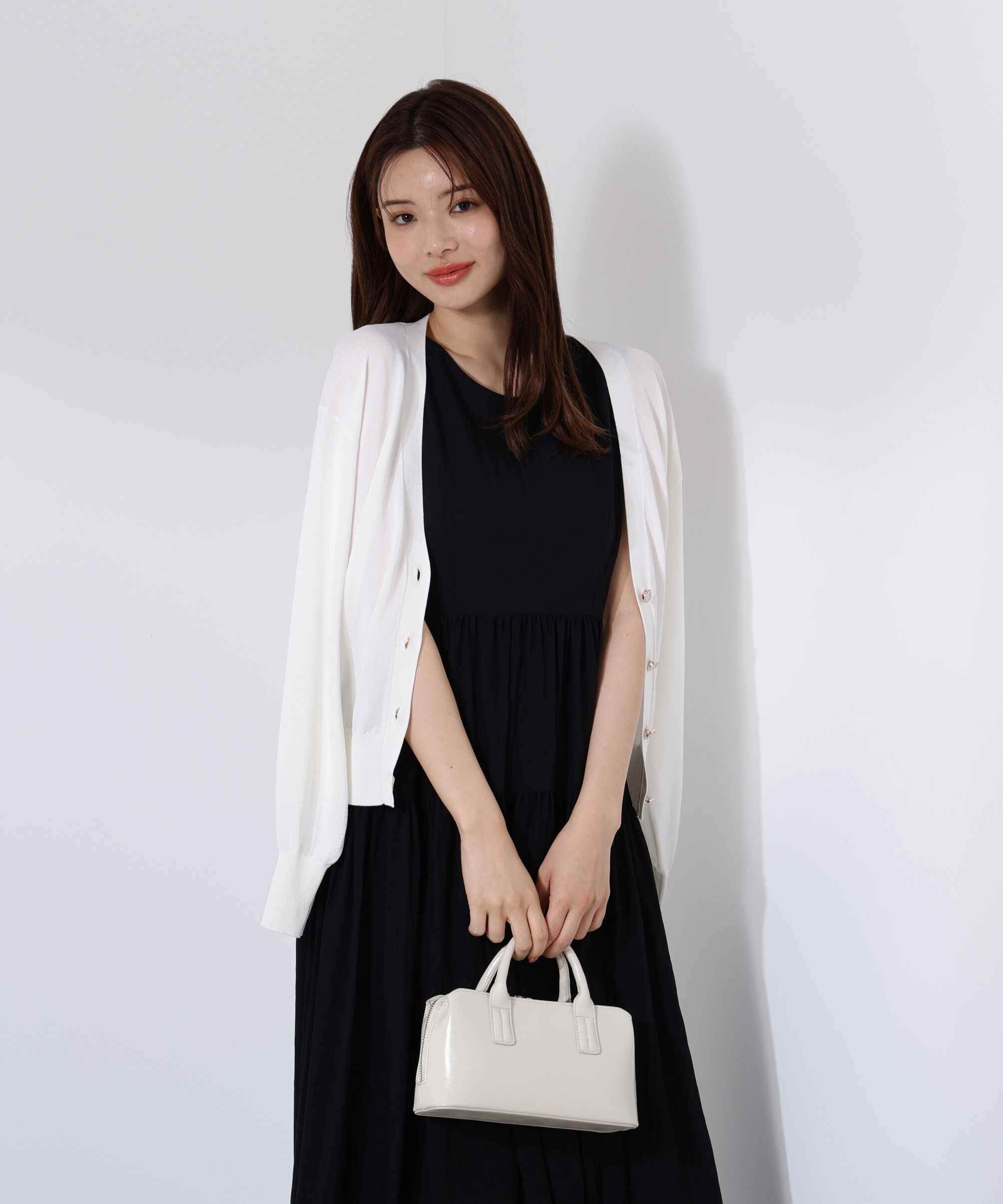 PROPORTION BODY DRESSING「Vネックベーシックカーディガン」|カーディガン|ホワイト