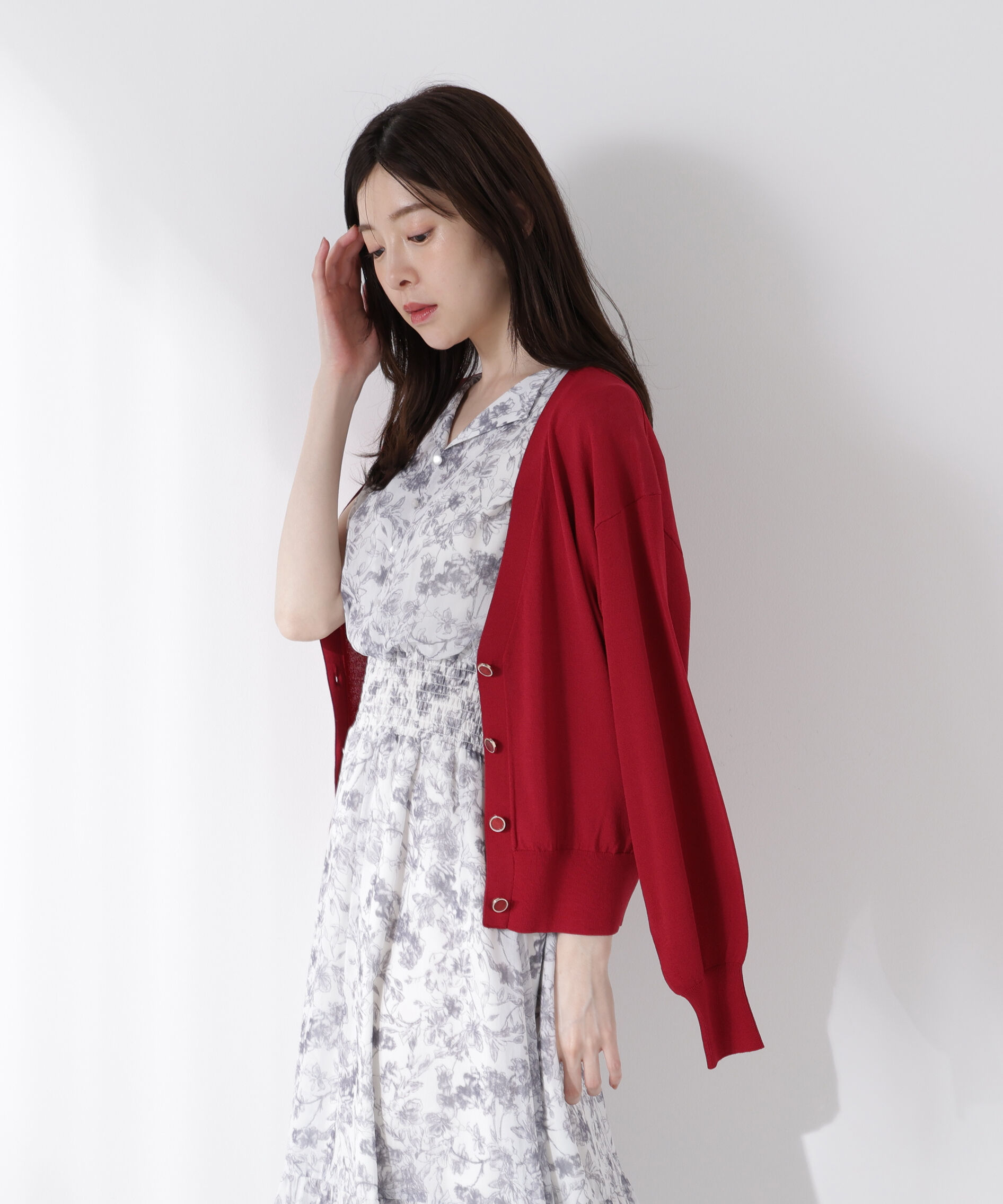 PROPORTION BODY DRESSING「Vネックベーシックカーディガン」|カーディガン|