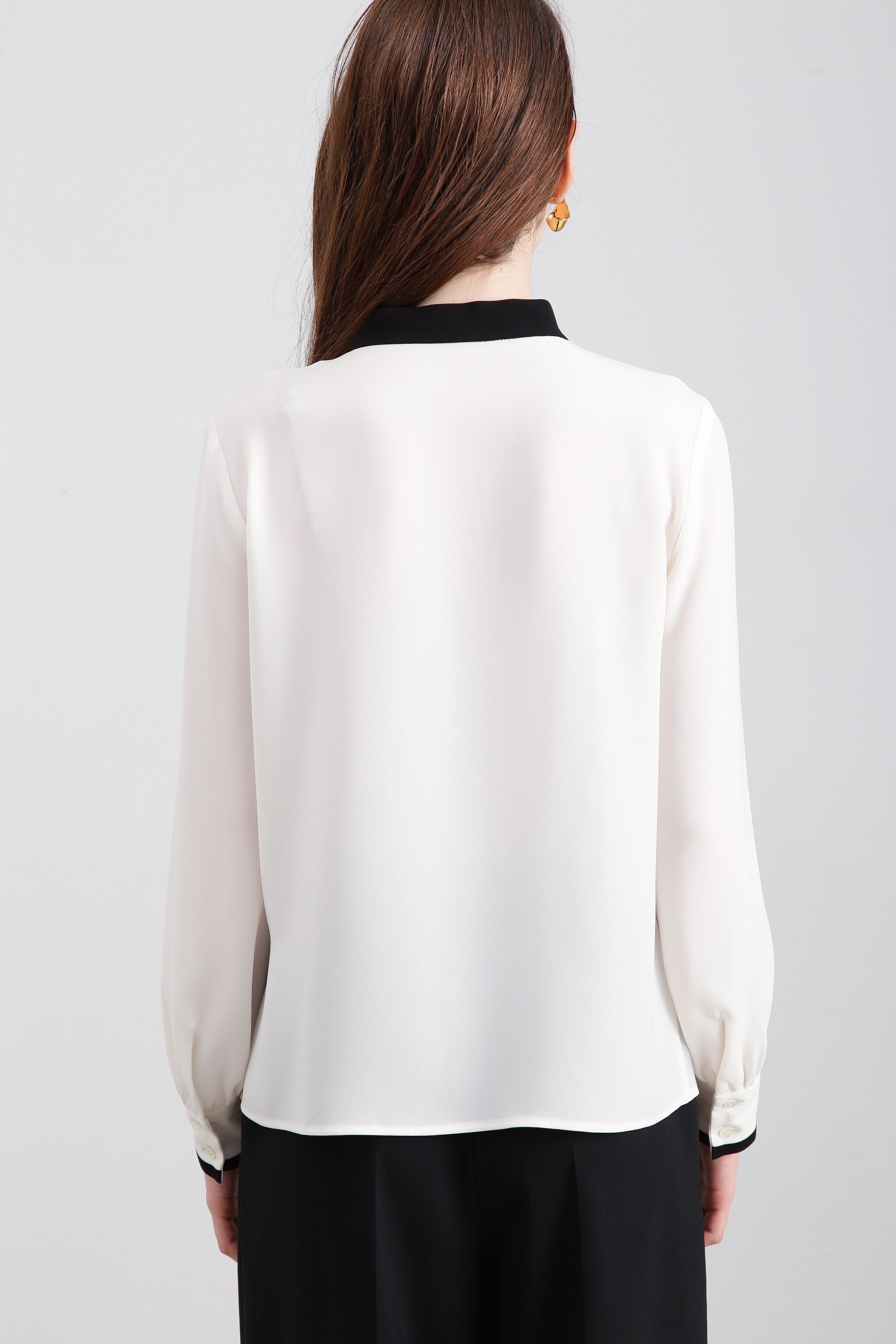  「◆バイカラーボウタイブラウス」|シャツ・ブラウス|