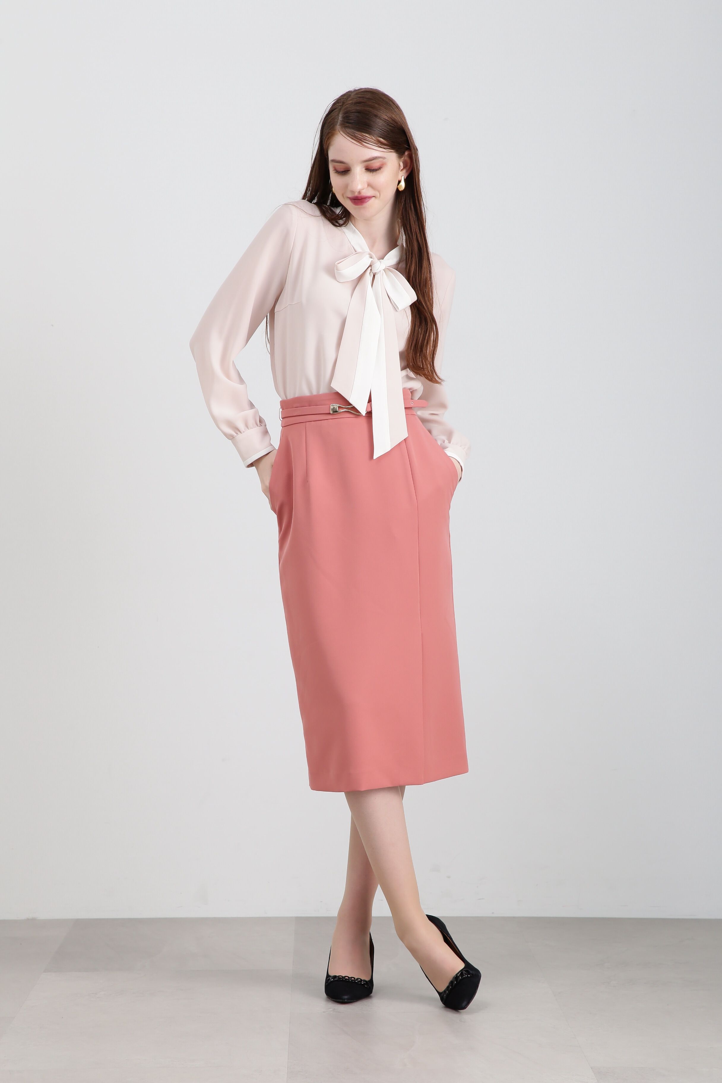  「◆バイカラーボウタイブラウス」|シャツ・ブラウス|