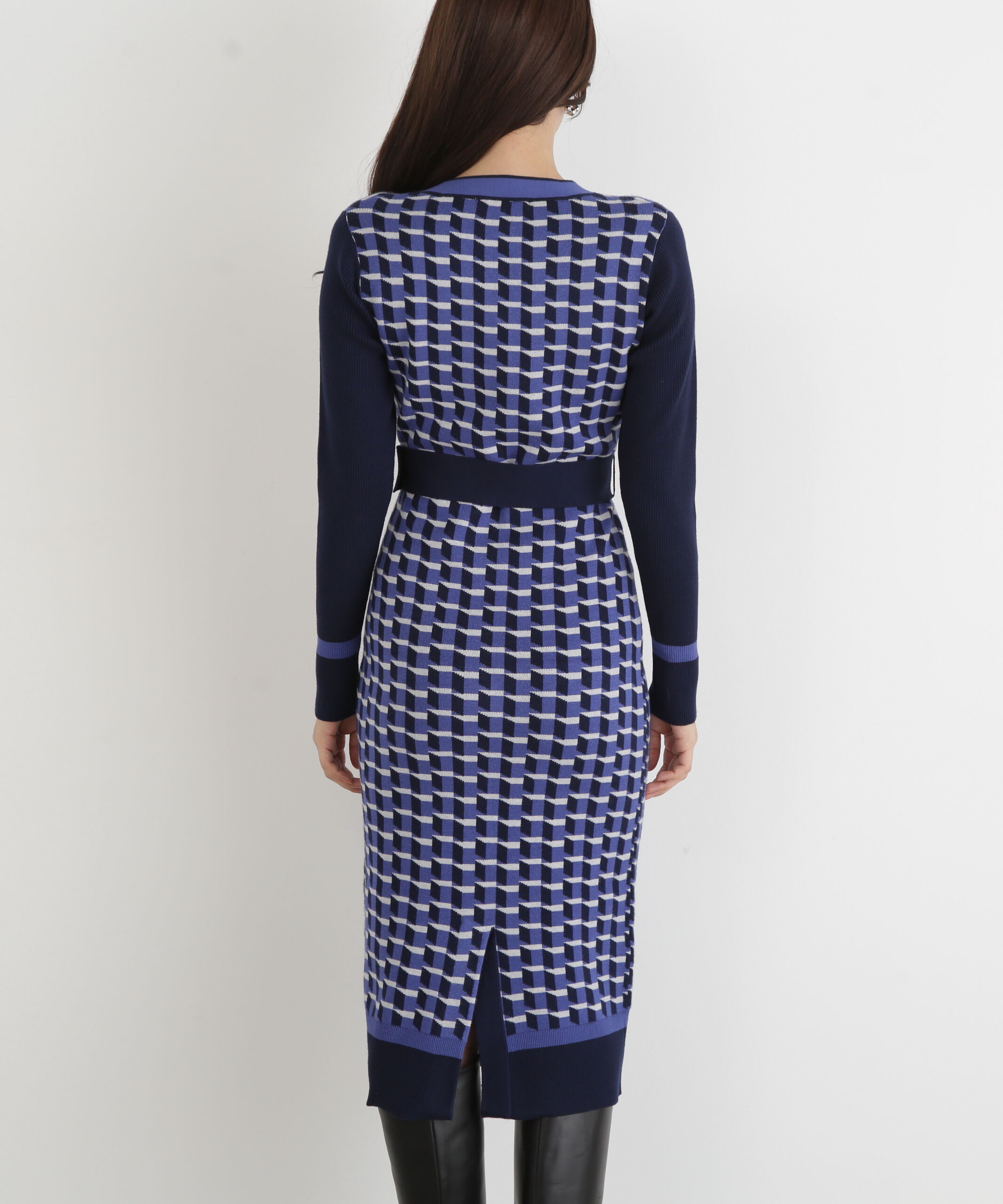  「◆ジオメトリックジャガードニットワンピース」|ワンピース|