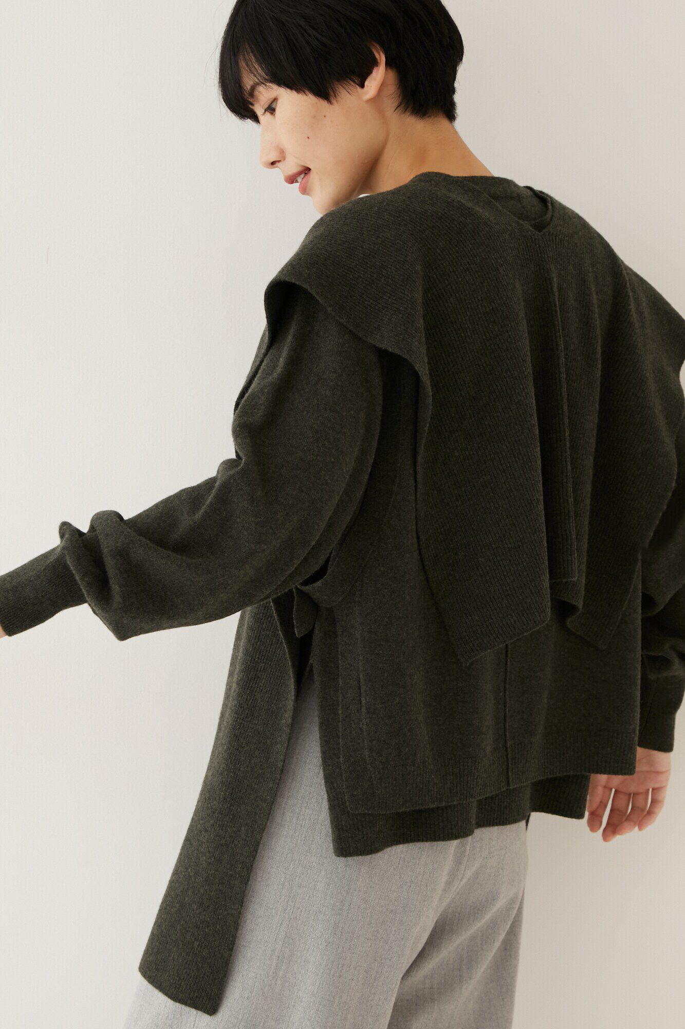  「 ◆コンポーネントニットマフラー」|バンダナ・スカーフ|カーキ