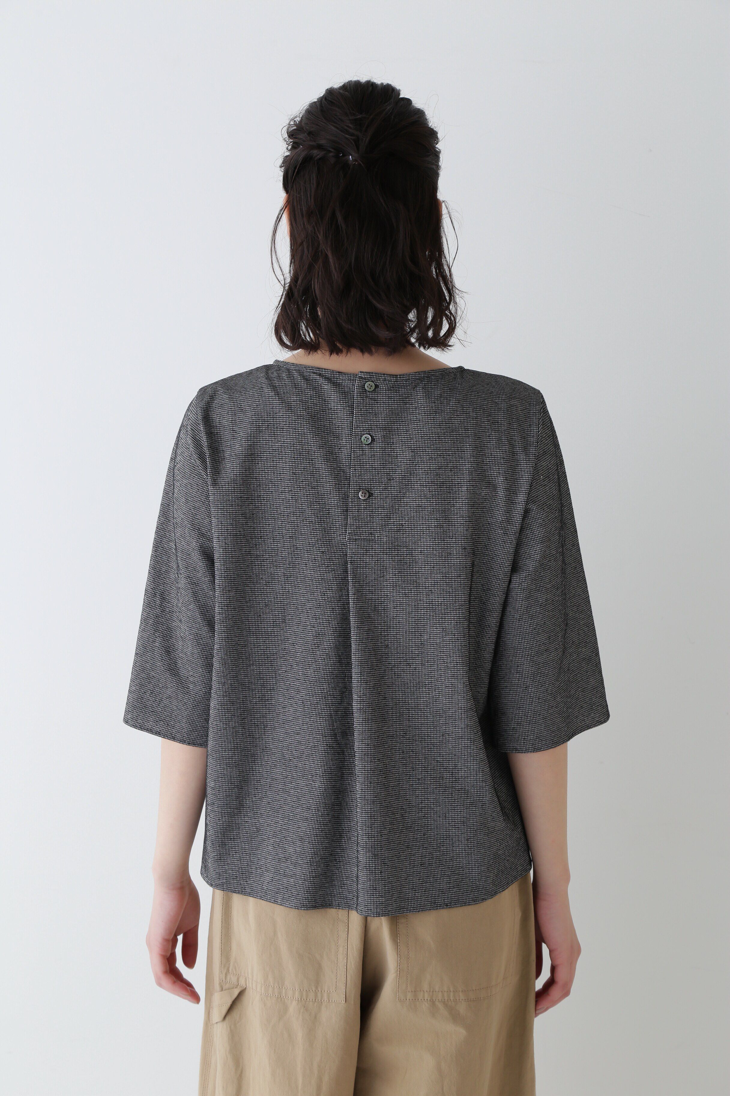  「◆４０／ジャガード千鳥ジャージカットソー」|Tシャツ・カットソー|