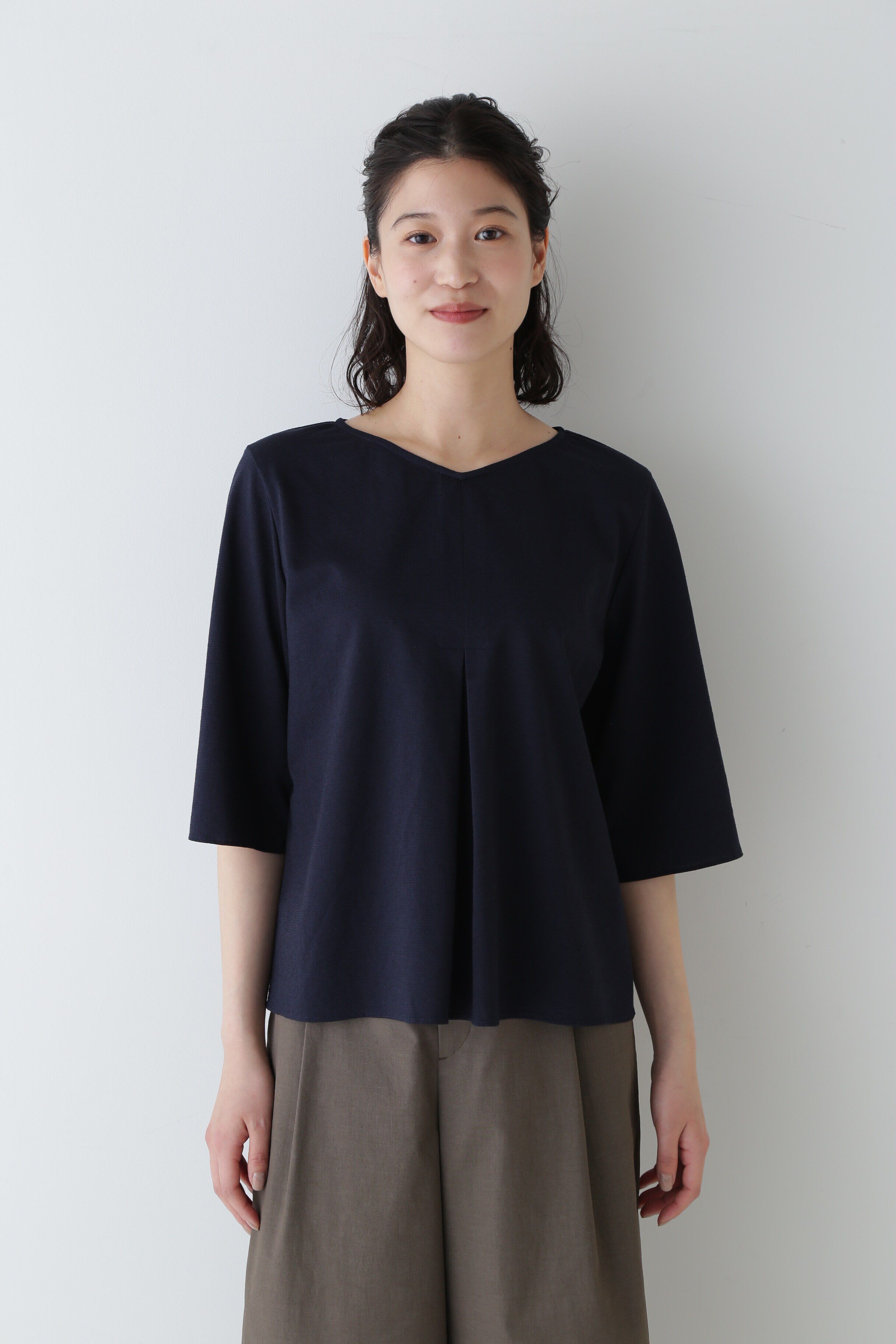  「◆４０／ジャガード千鳥ジャージカットソー」|Tシャツ・カットソー|