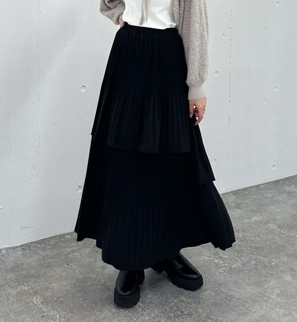 archives「プリーツティアードスカート／」|スカート|BLACK