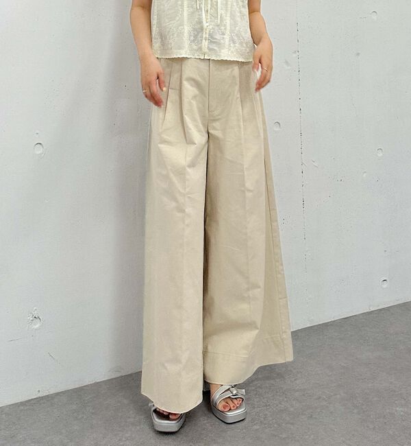 archives「ベルト付きタックワイドチノパンツ」|チノ|