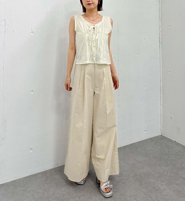 archives「ベルト付きタックワイドチノパンツ」|チノ|