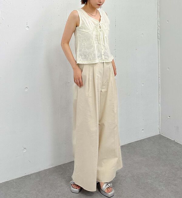 archives「ベルト付きタックワイドチノパンツ」|チノ|