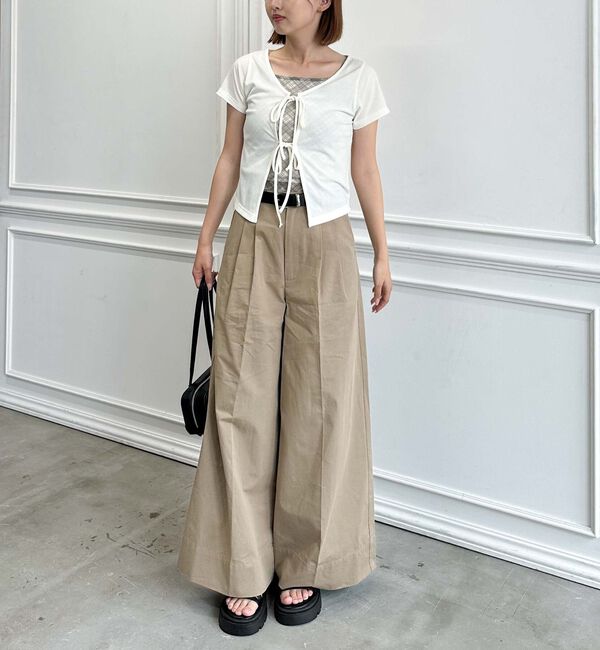 archives「ベルト付きタックワイドチノパンツ」|チノ|