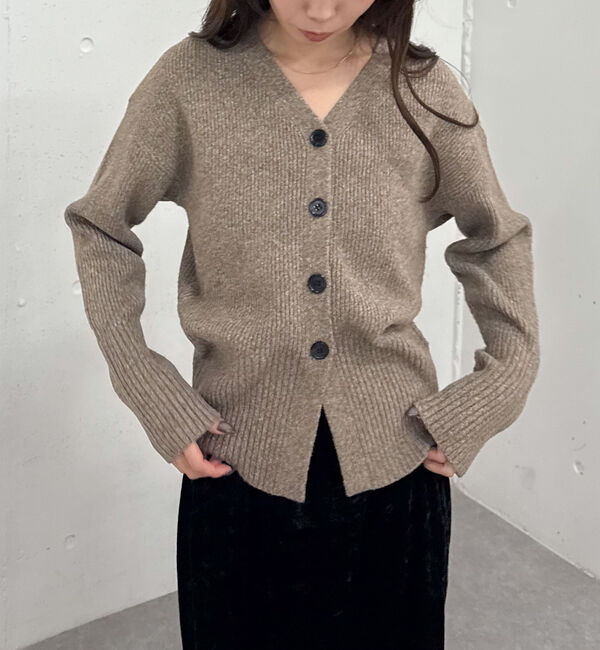archives「Ｖネックメランジニットカーディガン」|カーディガン|BEIGE