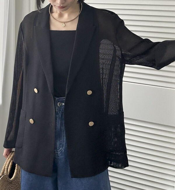 Doux archives「メッシュテーラードダブルジャケット」|テーラードジャケット|