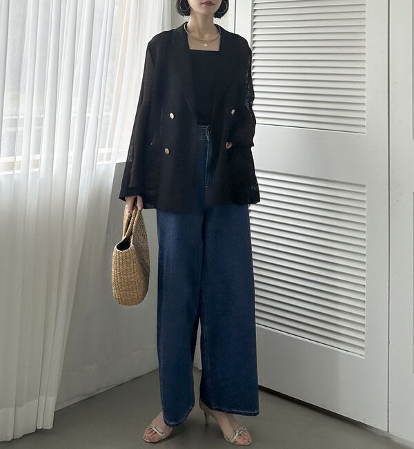 Doux archives「メッシュテーラードダブルジャケット」|テーラードジャケット|