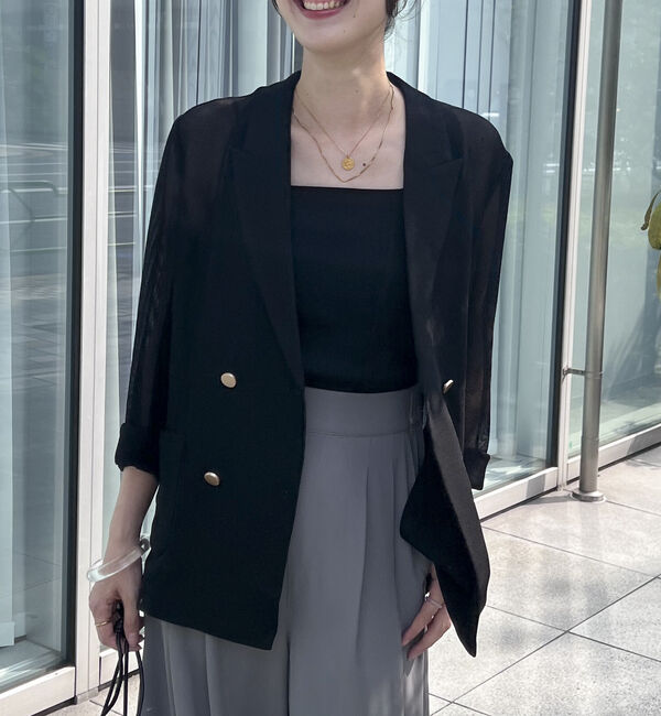 Doux archives「メッシュテーラードダブルジャケット」|テーラードジャケット|