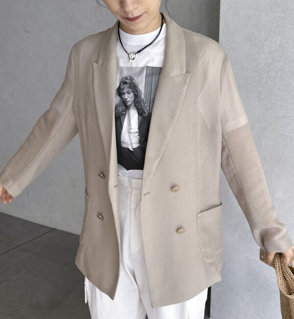 Doux archives「メッシュテーラードダブルジャケット」|テーラードジャケット|