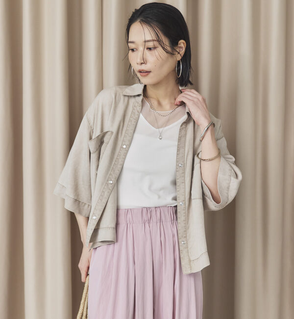 Doux archives「バイオウォッシュ加工ショートシャツ」|シャツ・ブラウス|