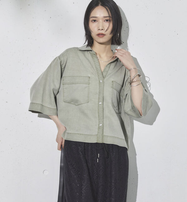 Doux archives「バイオウォッシュ加工ショートシャツ」|シャツ・ブラウス|