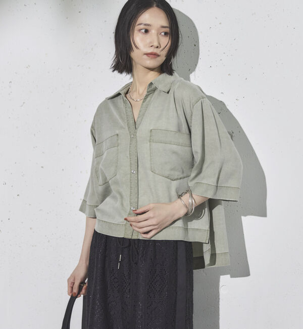 Doux archives「バイオウォッシュ加工ショートシャツ」|シャツ・ブラウス|