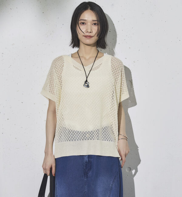 Doux archives「スパンコールメッシュニット」|ニット・セーター|