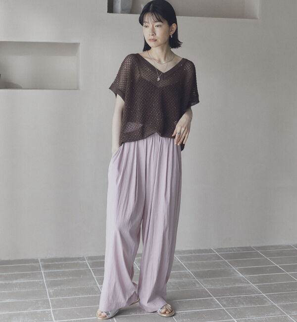 Doux archives「スパンコールメッシュニット」|ニット・セーター|