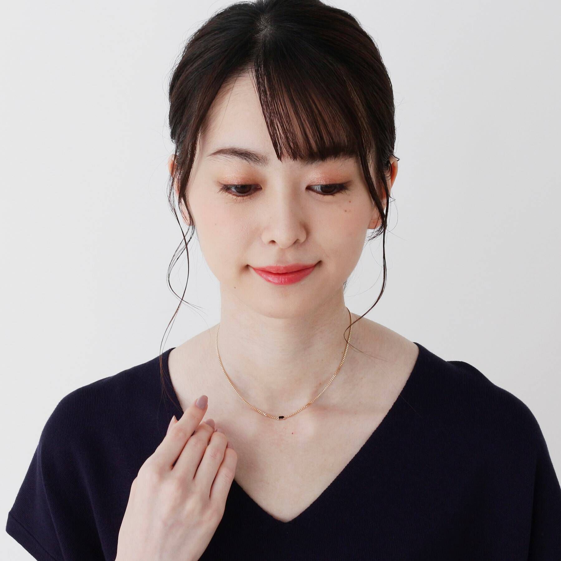 COCOSHNIK「K10カラーストーン（オニキス）キヘイチェーン ネックレス」|ネックレス|