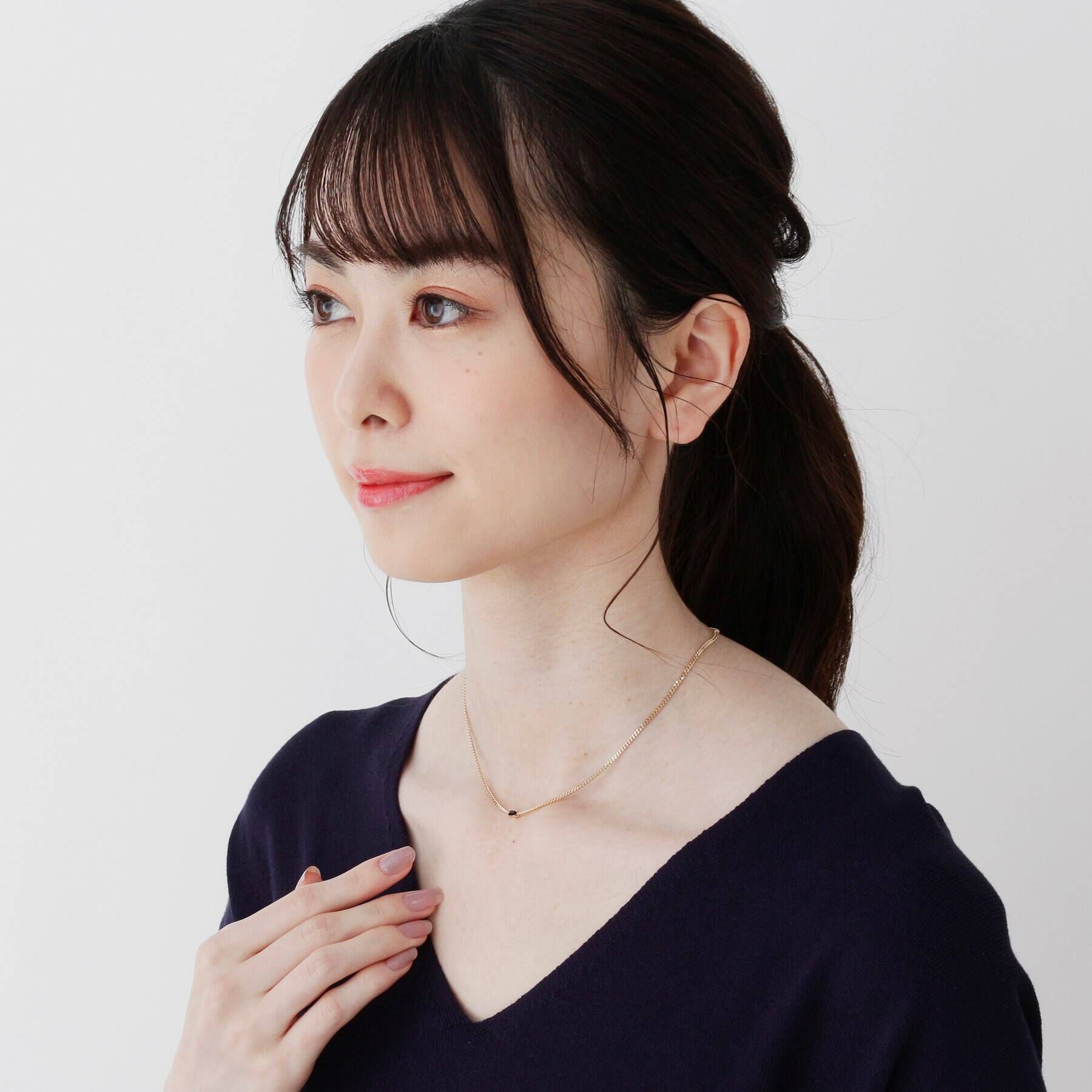 COCOSHNIK「K10カラーストーン（オニキス）キヘイチェーン ネックレス」|ネックレス|