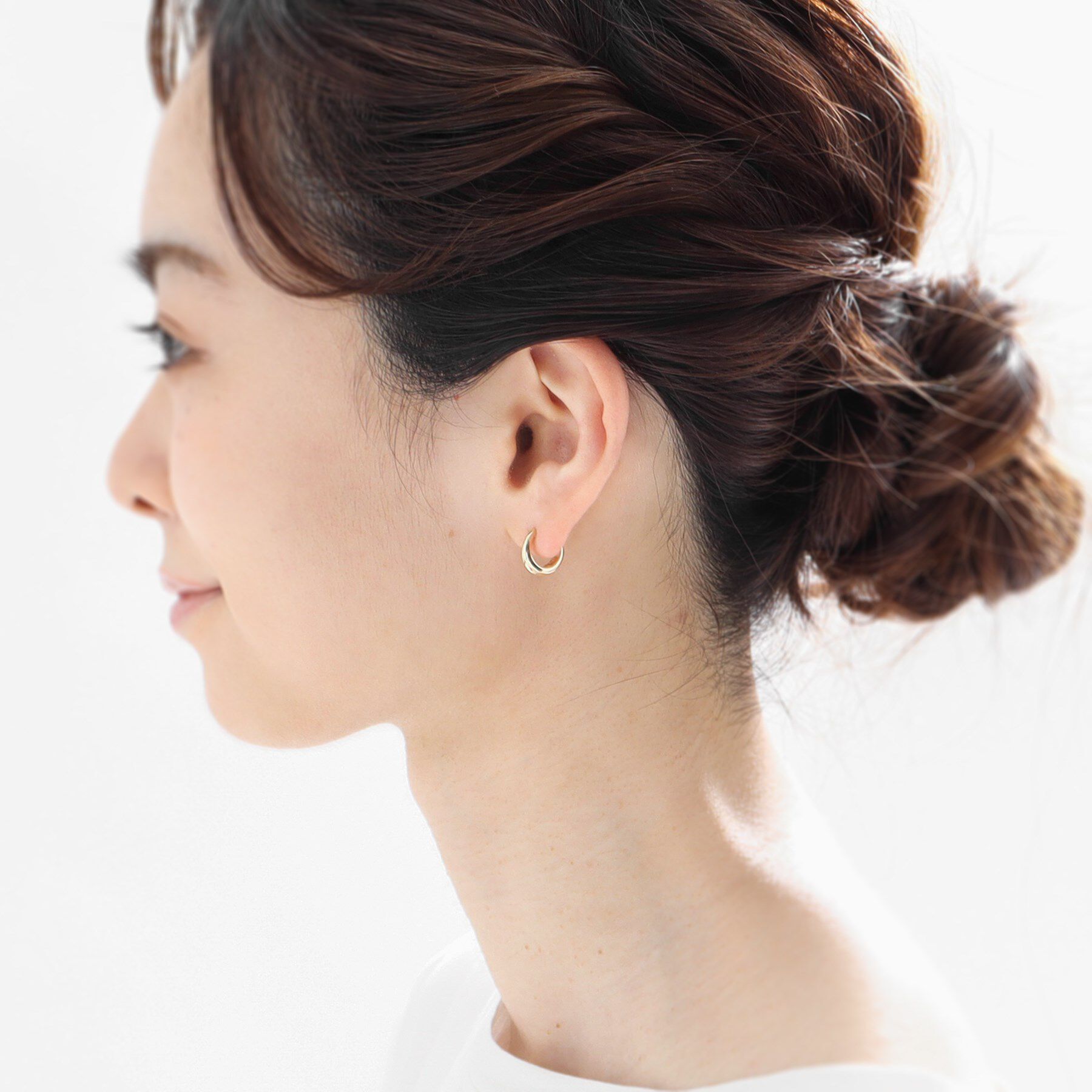 COCOSHNIK「K10月甲中折れ フープピアス」|ピアス|