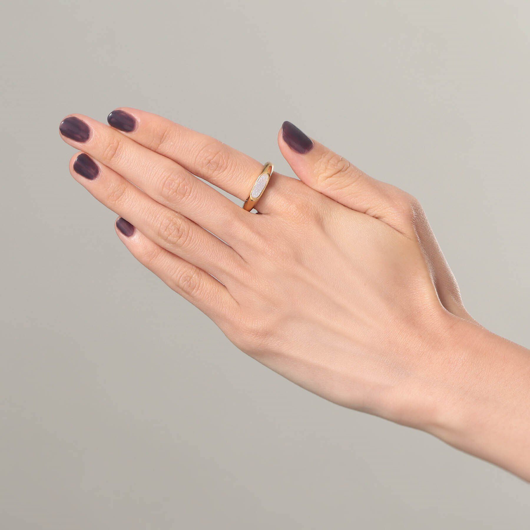 COCOSHNIK ONKITSCH「シルバー カラーストーン ホワイトドルジーアゲート ニュアンスリングS GP」|リング|