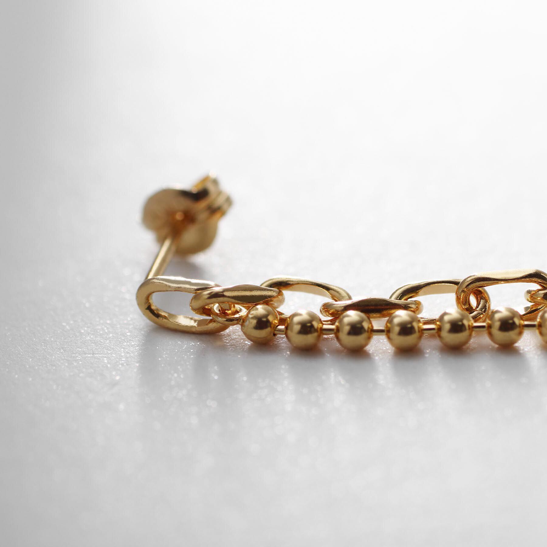 COCOSHNIK ONKITSCH「シルバー コンビネーションチェーン ニュアンスボールピアス GP」|ピアス|