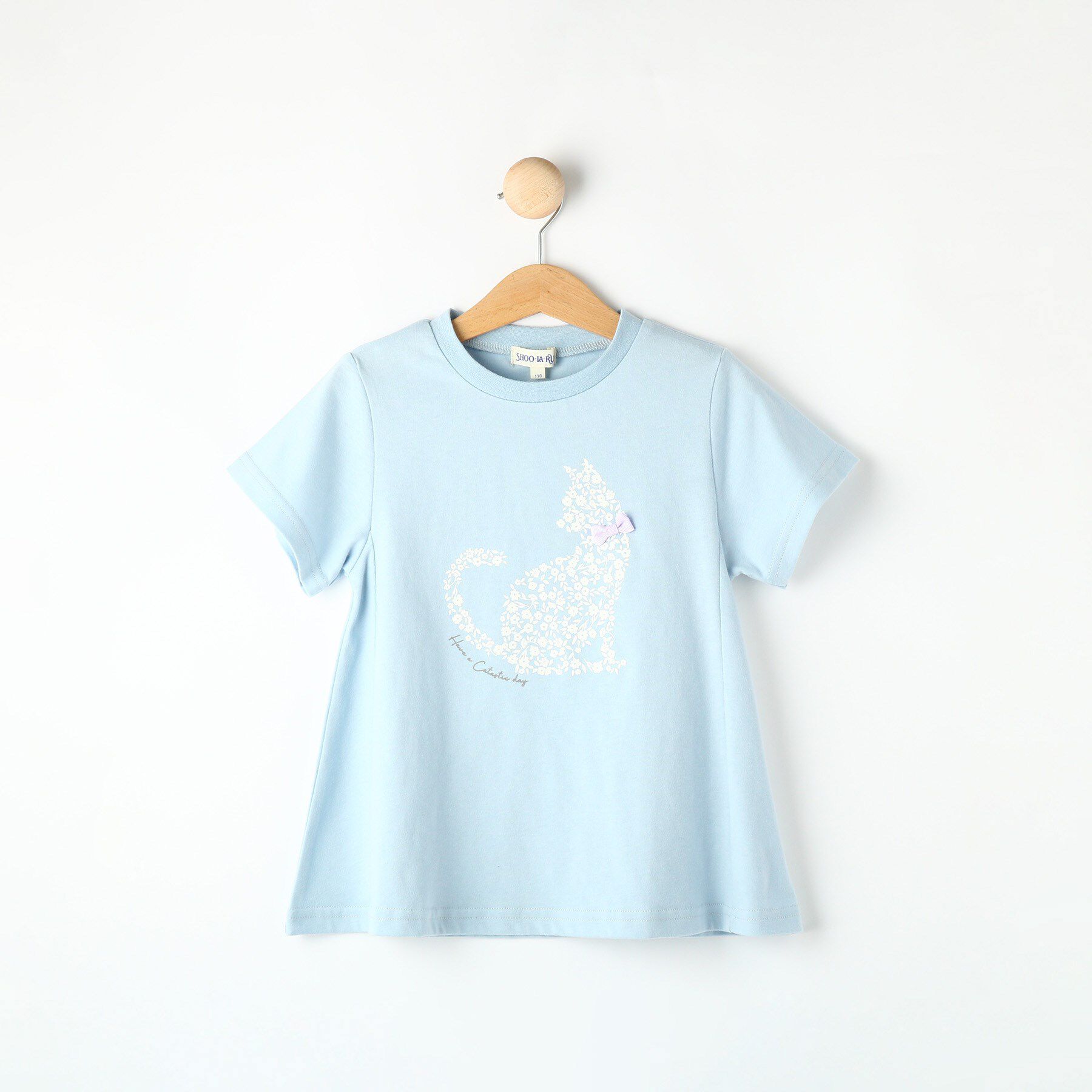 SHOO･LA･RUE「【100-120cm】プリントフレアTシャツ」|Tシャツ・カットソー|サックスブルー(09