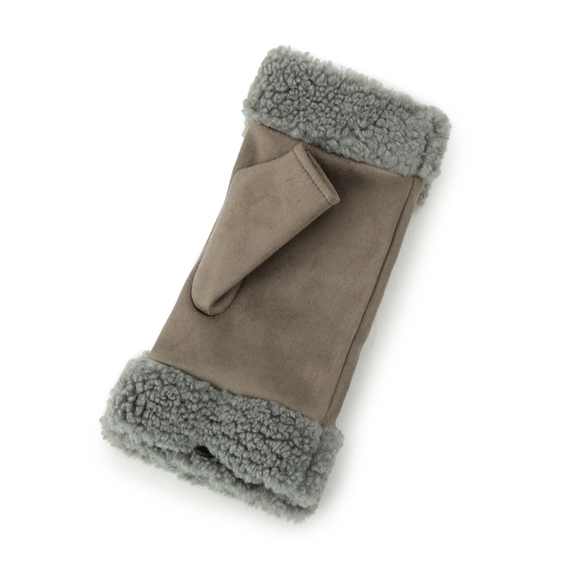 ITS&rsquo;DEMO「【手洗い可】猫刺繍ボア指切りグローブ」|手袋|