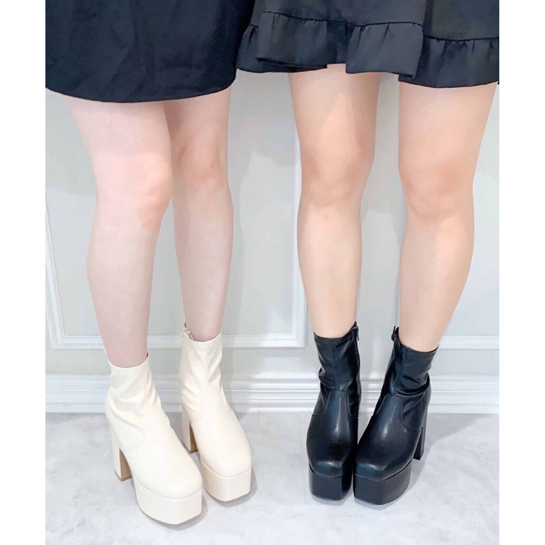 csT&P「スクウェアヒールストレッチブーツ」|ショートブーツ|