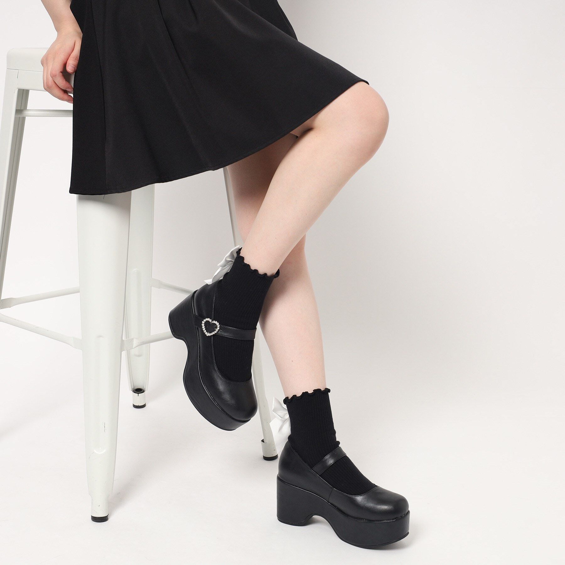 csT&P「キラキラハートバックルらくちんウエッジ厚底パンプス」|パンプス|