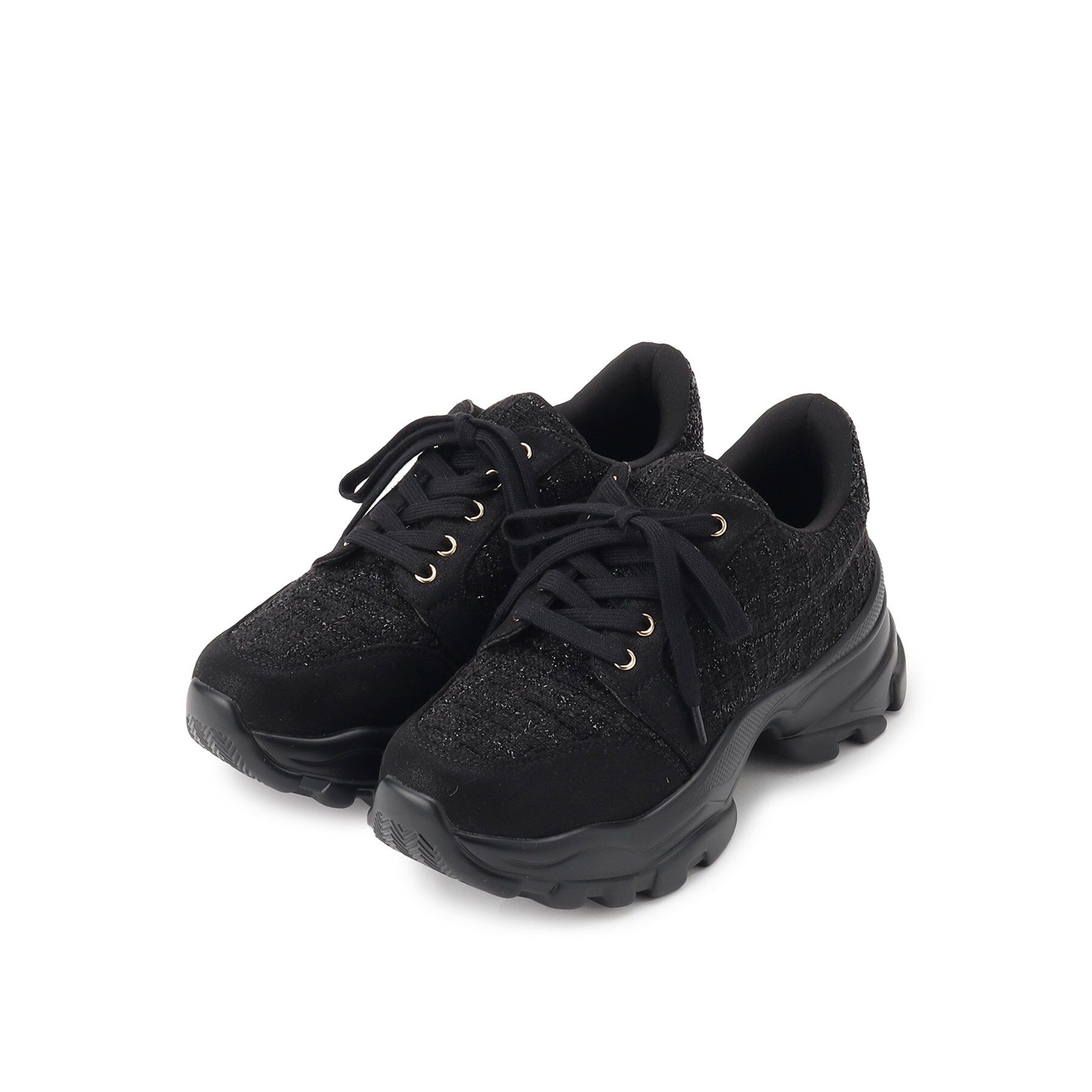 ESPERANZA「フリル&times;パール調ベルトツイードスニーカー」|スニーカー|