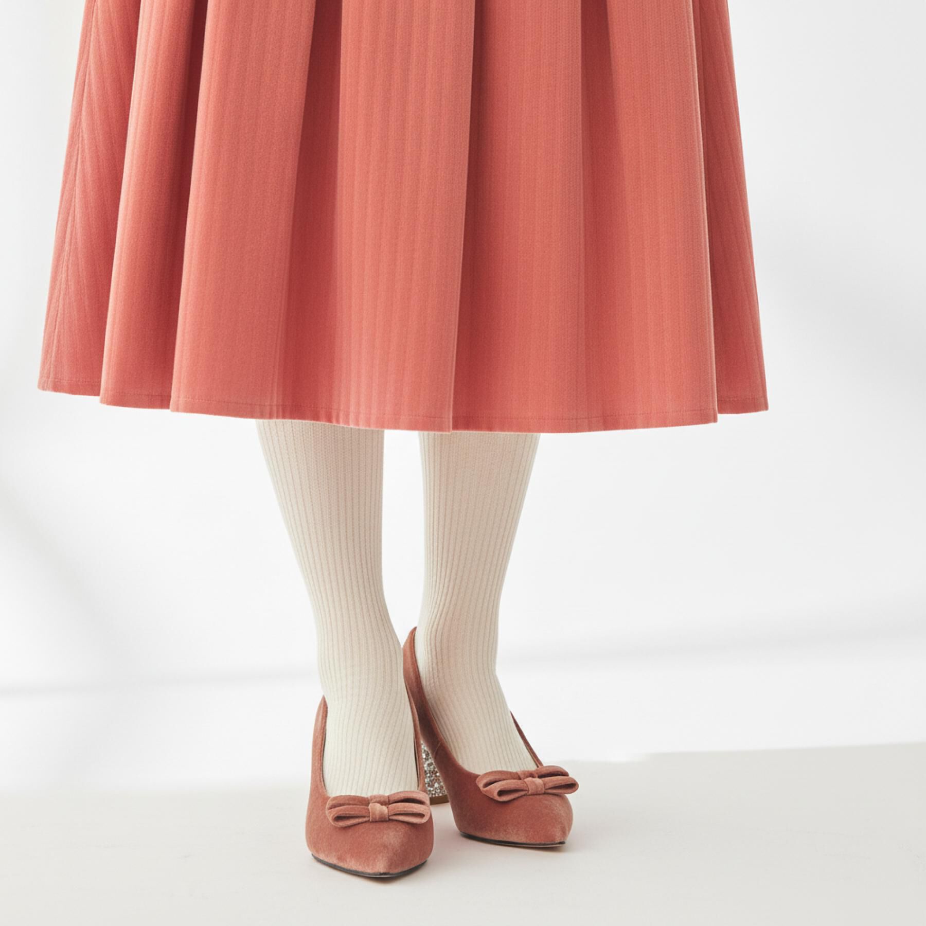 ESPERANZA「ラメベルベットダブルリボンパンプス」|パンプス|ピンク(372)