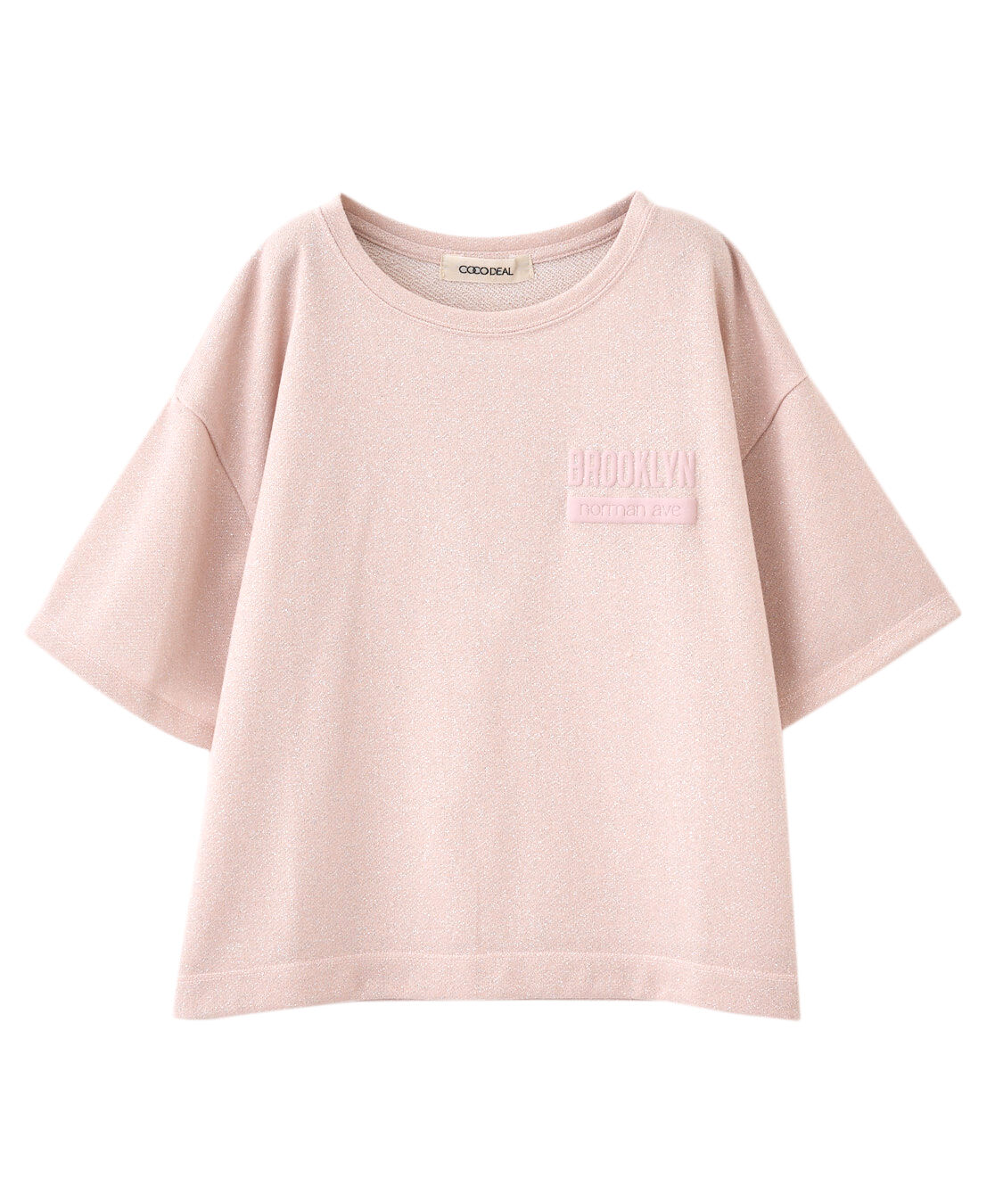 COCO DEAL「ラメ裏毛発泡プリントロゴTシャツ」|Tシャツ・カットソー|