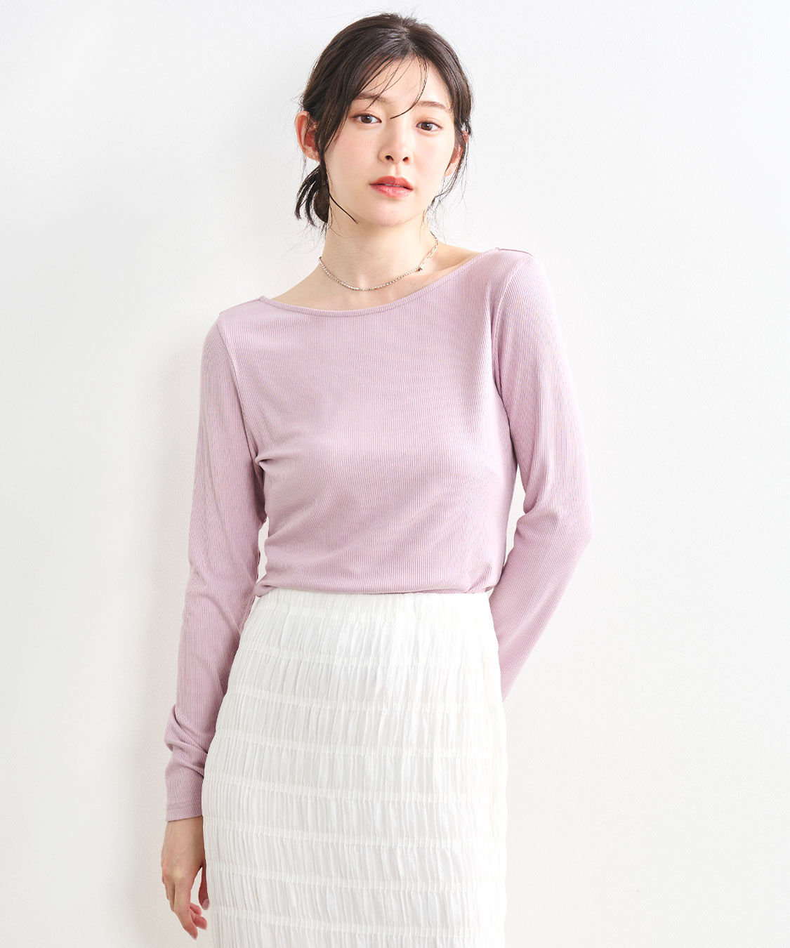 COCO DEAL「レースアップ前後2WAYリブトップス」|Tシャツ・カットソー|