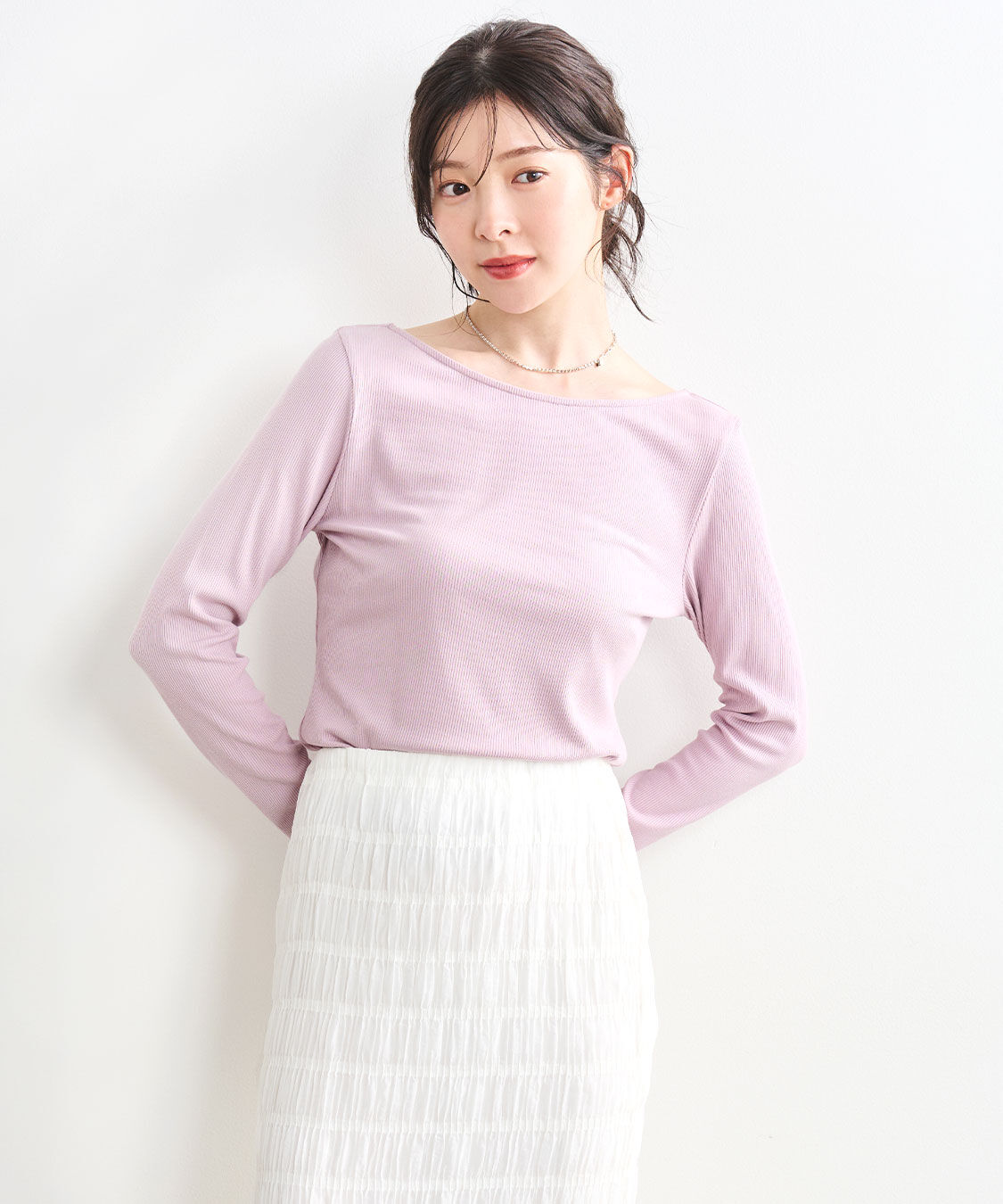 COCO DEAL「レースアップ前後2WAYリブトップス」|Tシャツ・カットソー|