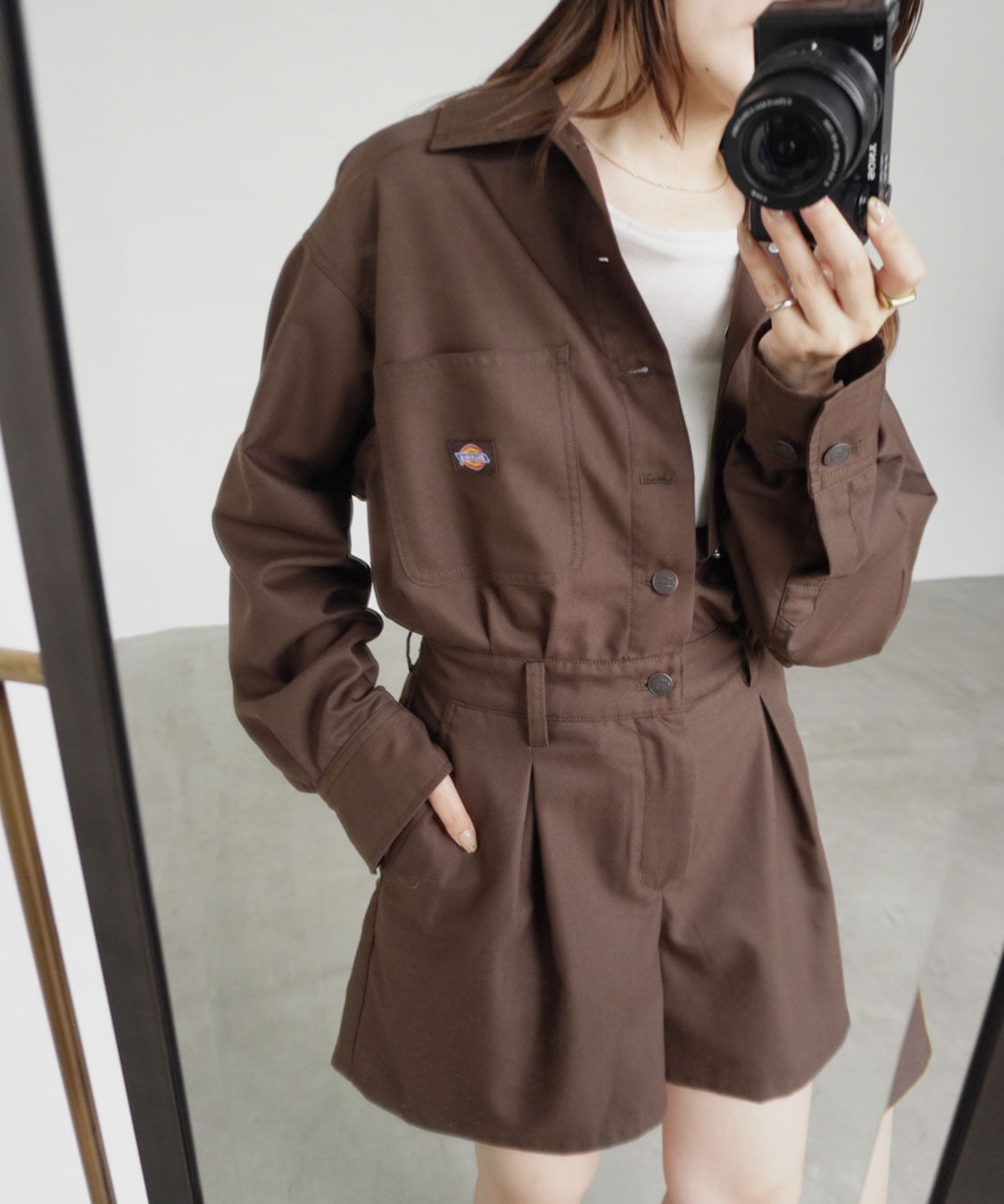 COCO DEAL「《COCO DEAL/Dickies(R)》シャツオールインワン」|オールインワン|