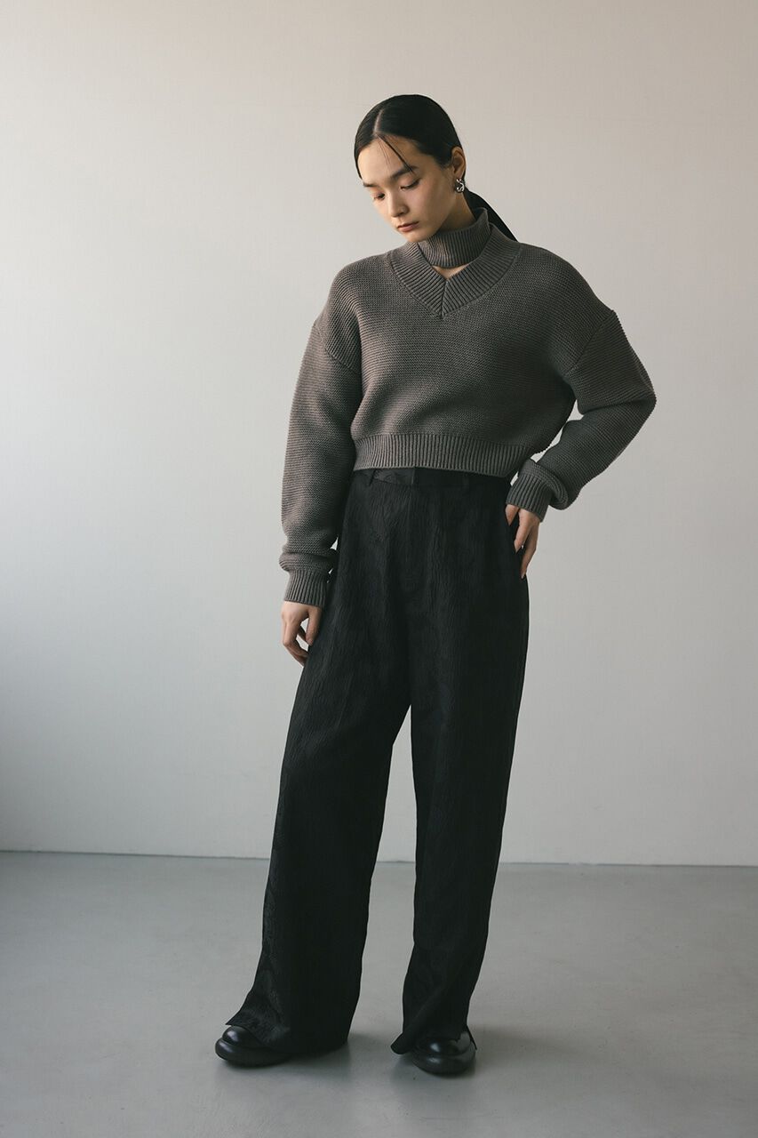 STYLEMIXER「チョーカーネックVニット」|ニット・セーター|GRY