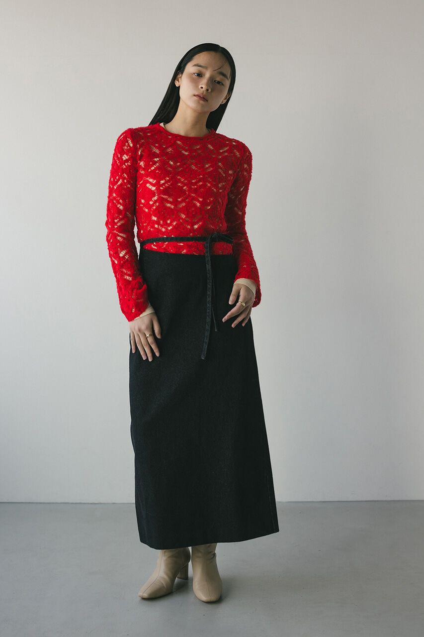 STYLEMIXER「スランティングストリングデニムスカート」|スカート|