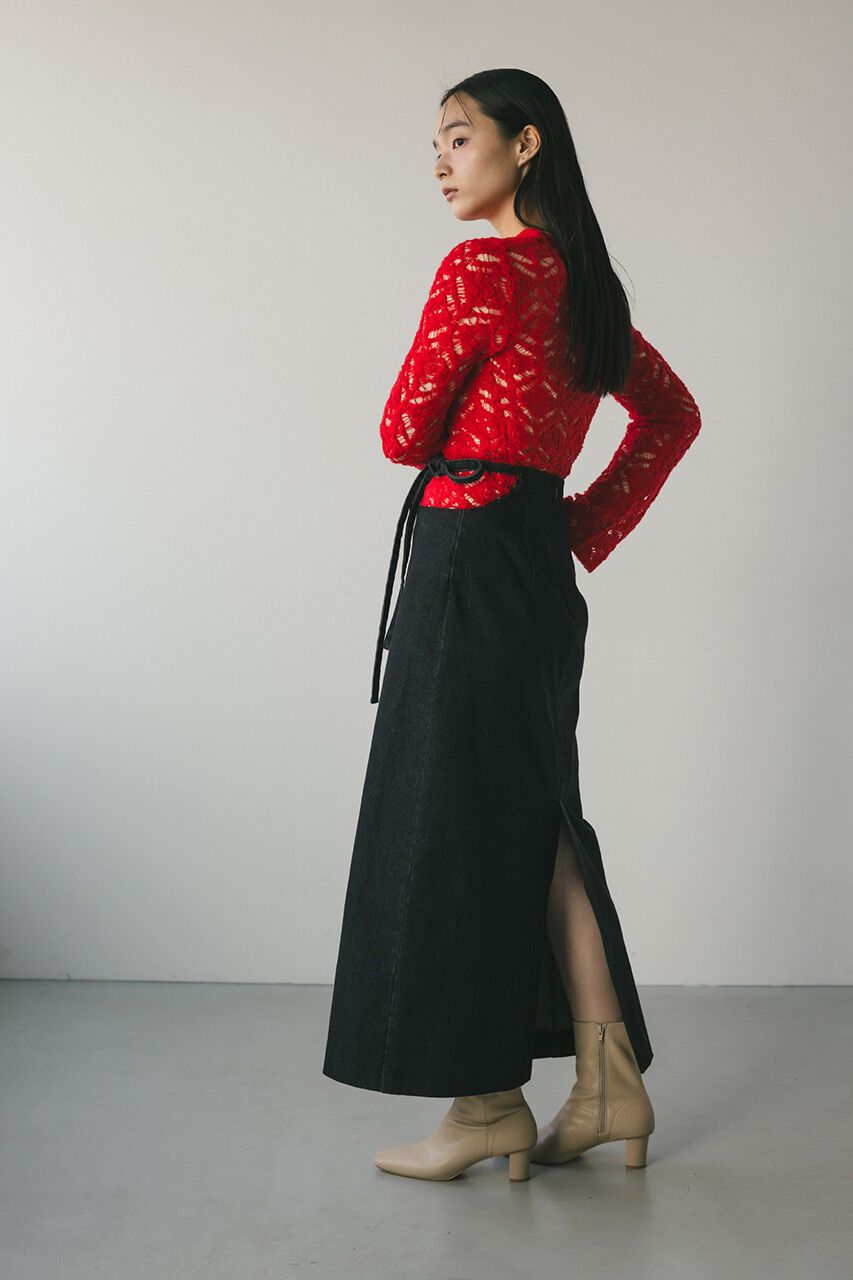 STYLEMIXER「スランティングストリングデニムスカート」|スカート|