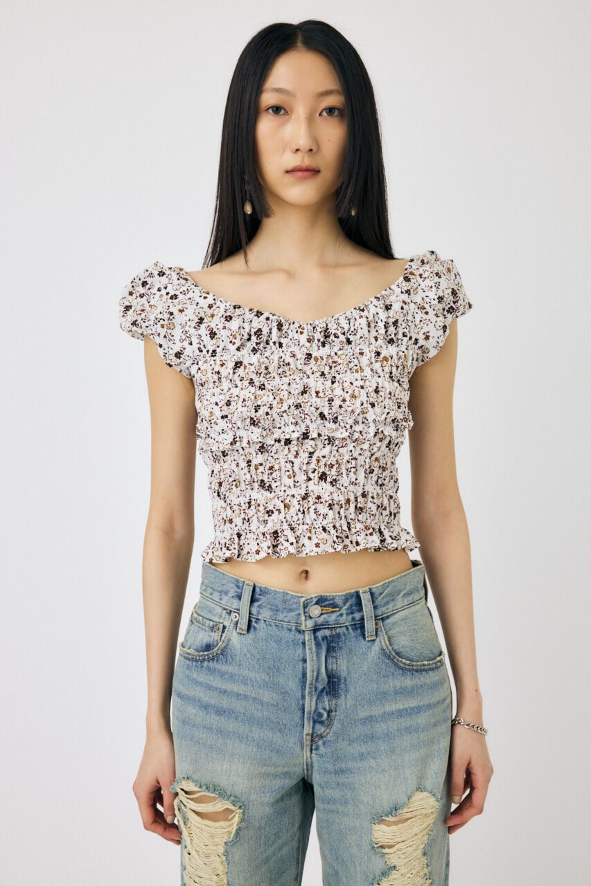 MOUSSY「GATHER FLOWER ブラウス」|シャツ・ブラウス|