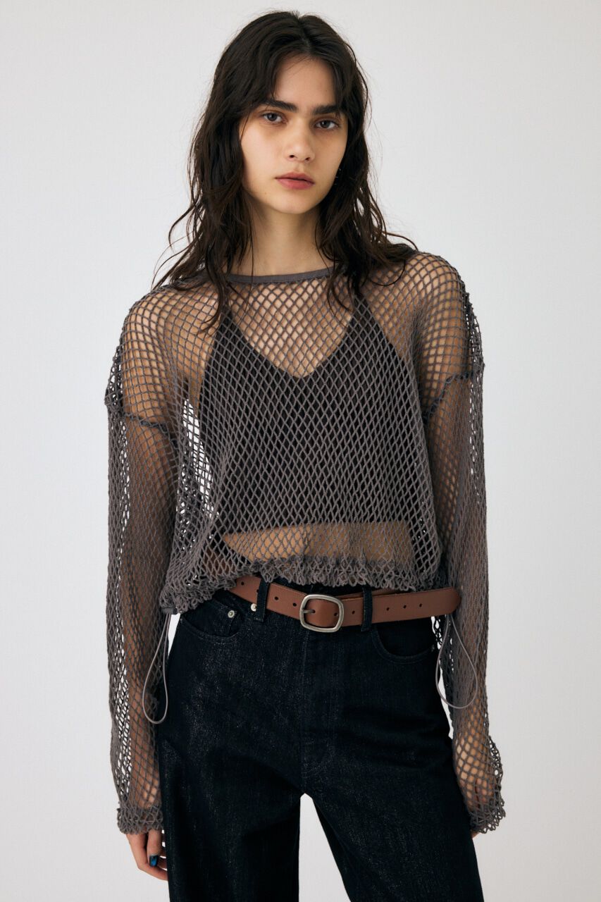 MOUSSY「MESH CUT トップス」|Tシャツ・カットソー|T.GRY